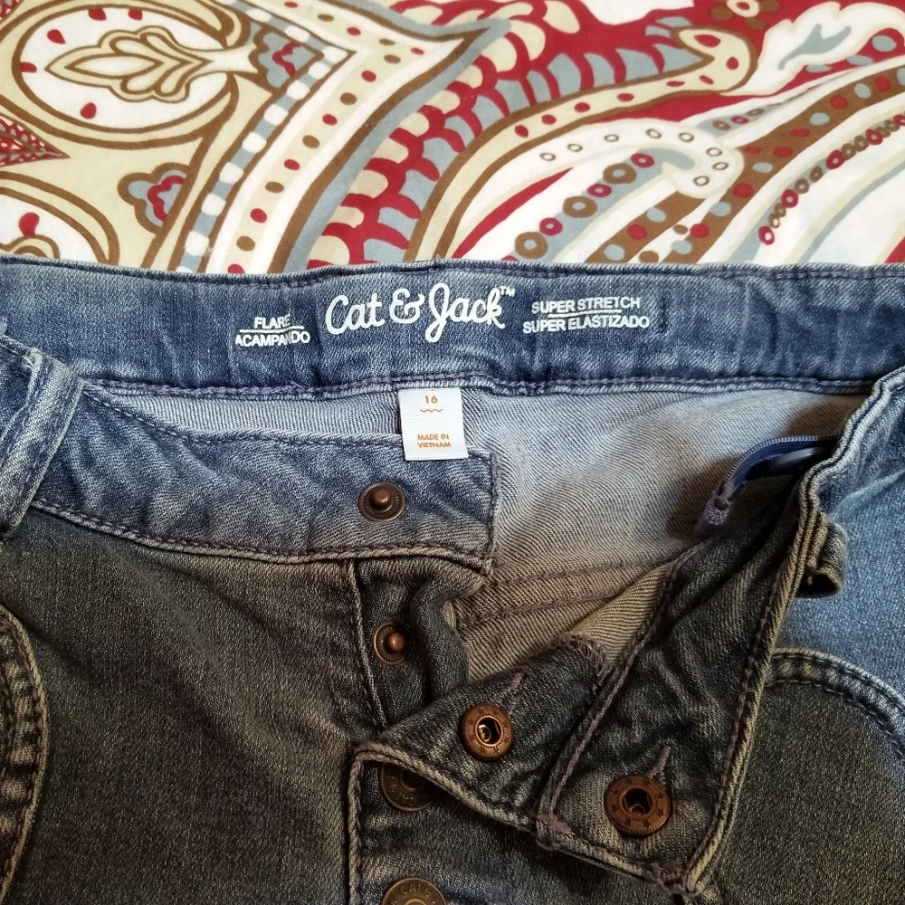 Y2K Women's Jeans Small Blue Heart Pocket Flare Light/Medium Wash **CLEARANCE** - Picture 4 of 4